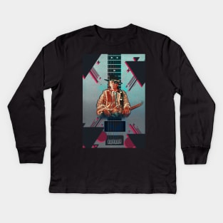 Stevie Ray Vaughn Kids Long Sleeve T-Shirt